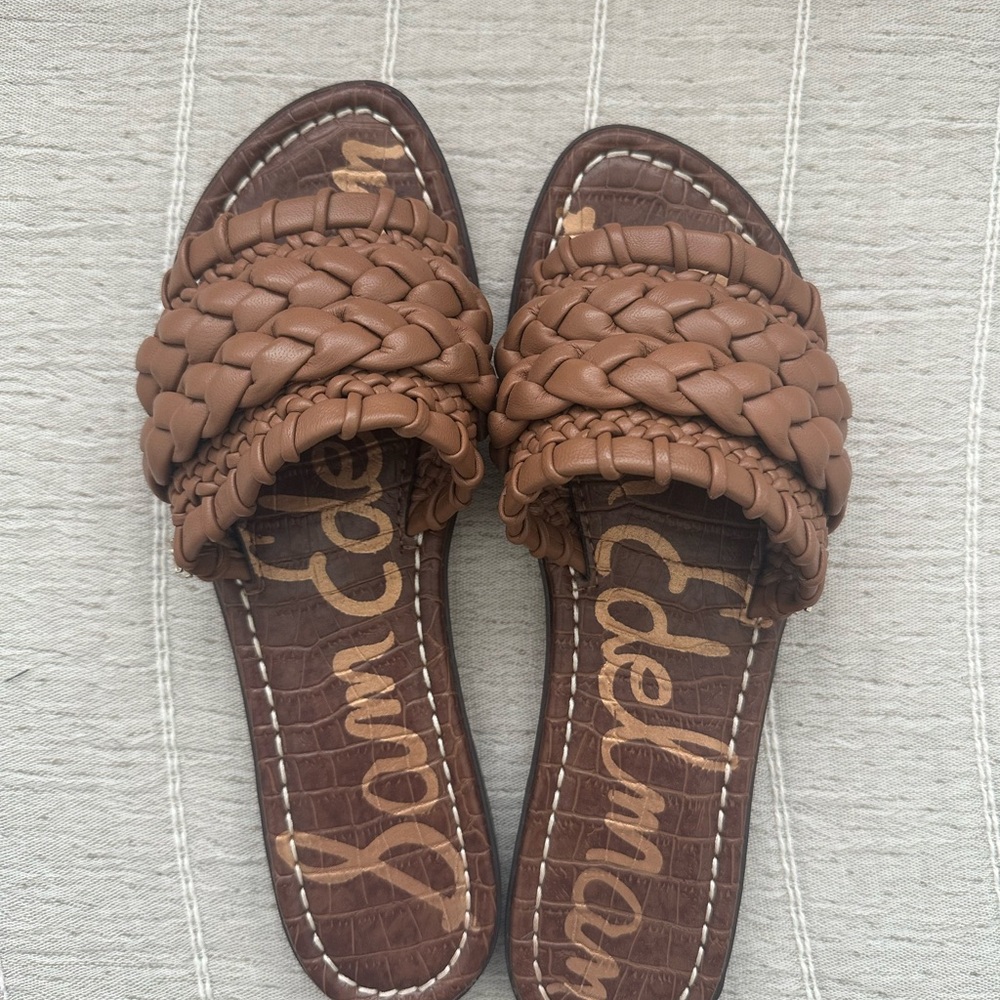 Sam Edelman Brown Woven Leather Sandals